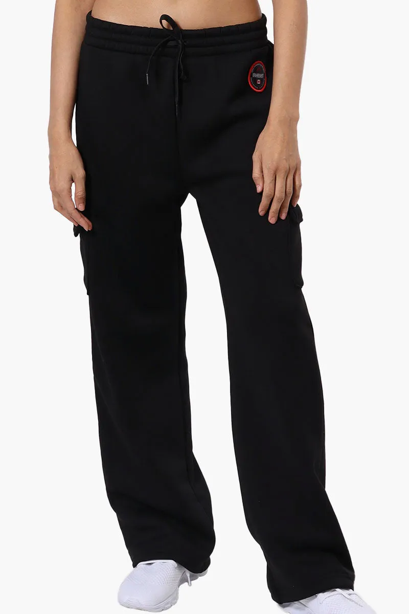 Fahrenheit Fleece Wide Leg Cargo Sweatpants - Black sold by Fairweather