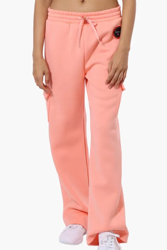 Fahrenheit Fleece Wide Leg Cargo Sweatpants - Pink sold by Fairweather
