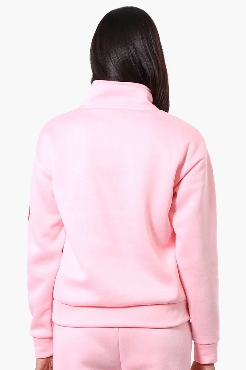 Fahrenheit 1/4 Zip Basic Sweatshirt - Pink sold by Fairweather product image thumbnail 3