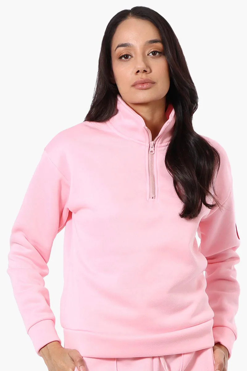 Fahrenheit 1/4 Zip Basic Sweatshirt - Pink sold by Fairweather