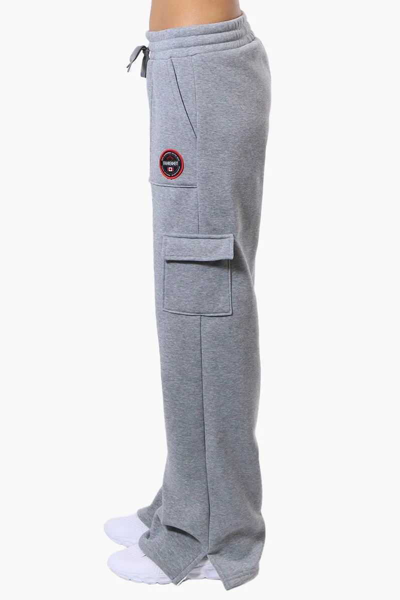 Fahrenheit Fleece Tie Waist Cargo Sweatpants - Grey sold by Fairweather product image thumbnail 2