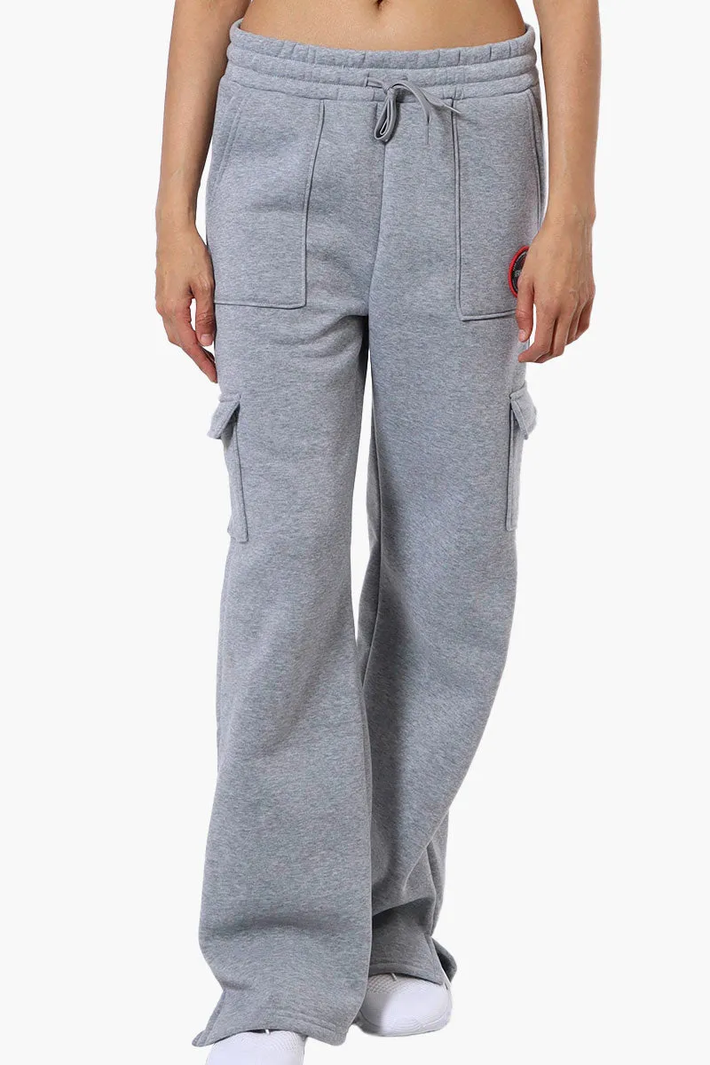 Fahrenheit Fleece Tie Waist Cargo Sweatpants - Grey sold by Fairweather