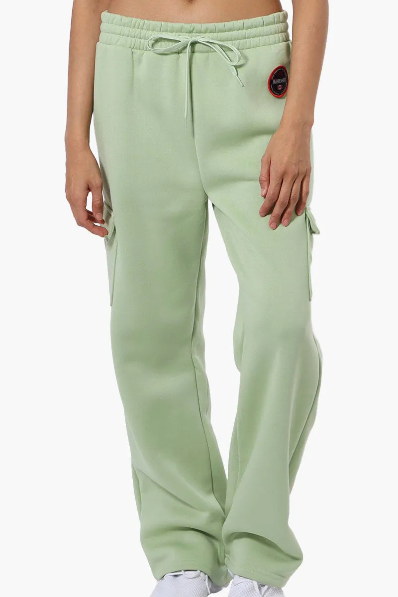 Fahrenheit Fleece Wide Leg Cargo Sweatpants - Green sold by Fairweather