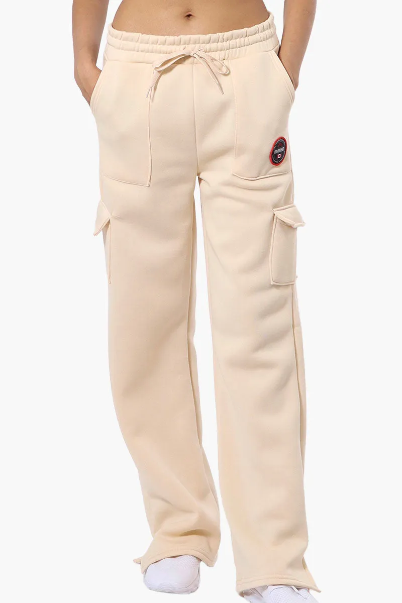 Fahrenheit Fleece Tie Waist Cargo Sweatpants - Cream sold by Fairweather