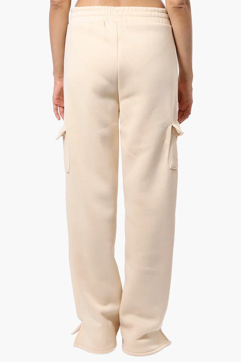Fahrenheit Fleece Tie Waist Cargo Sweatpants - Cream sold by Fairweather product image thumbnail 3