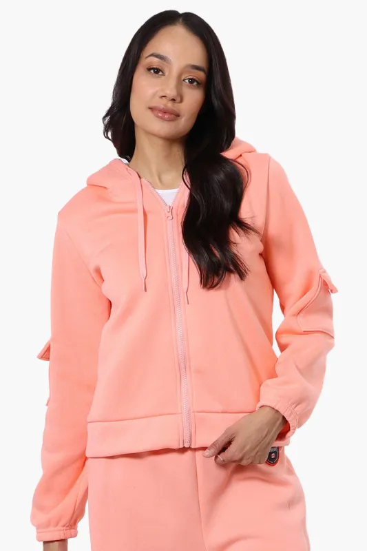 Fahrenheit Sherpa Lined Hood Zip Up Hoodie - Pink sold by Fairweather