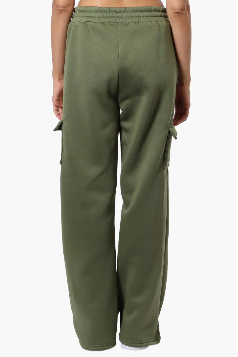 Fahrenheit Fleece Tie Waist Cargo Sweatpants - Olive sold by Fairweather product image thumbnail 3