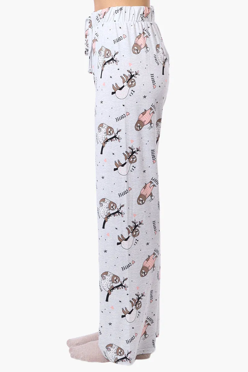 Canada Weather Gear Sloth Pattern Wide Leg Pajama Pants - Grey sold by Fairweather product image thumbnail 2