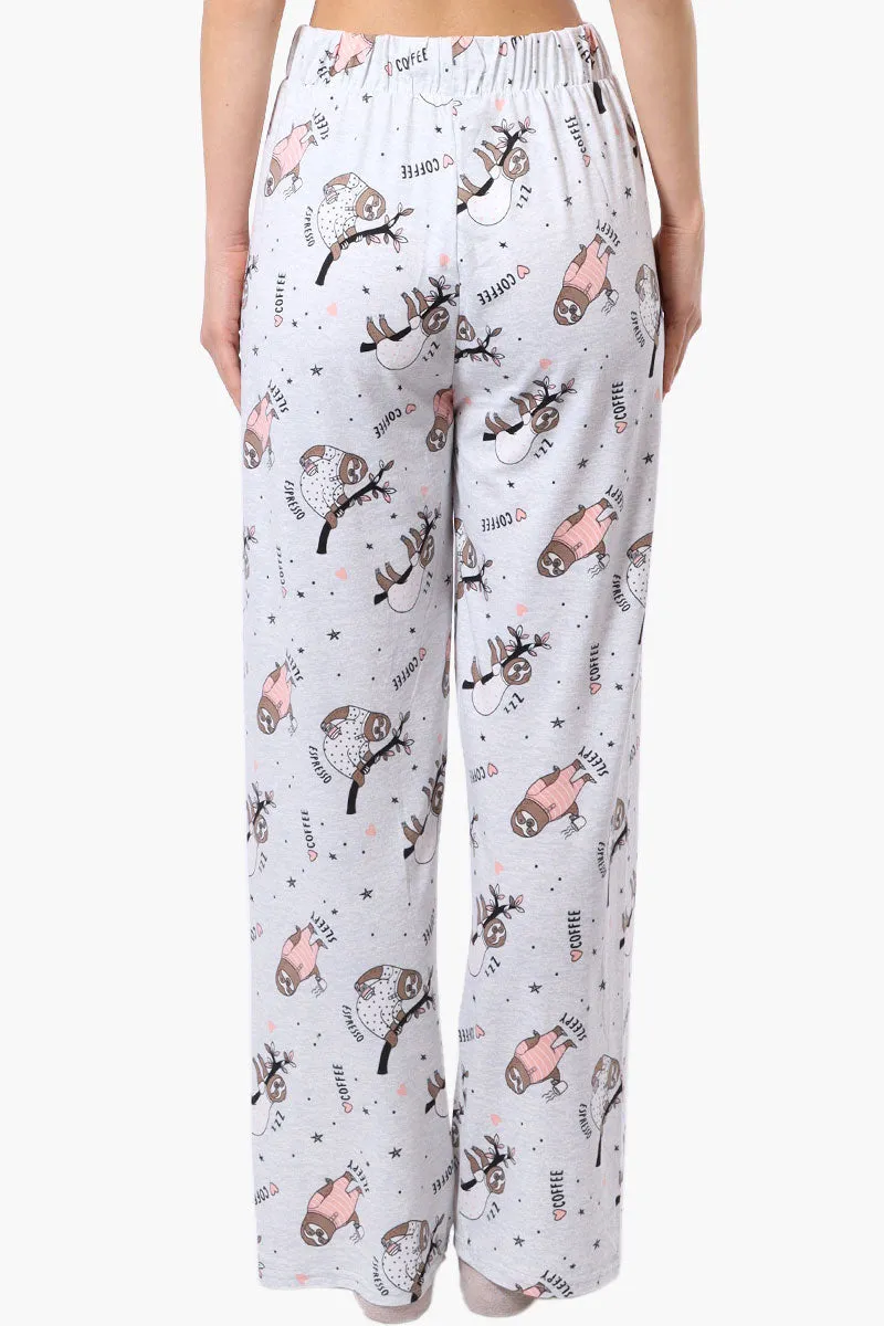 Canada Weather Gear Sloth Pattern Wide Leg Pajama Pants - Grey sold by Fairweather product image thumbnail 3