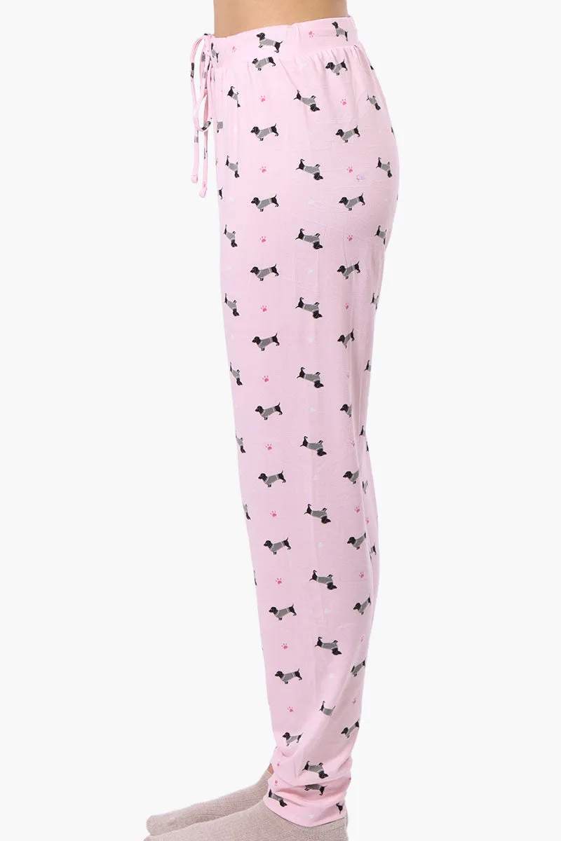 Canada Weather Gear Dachshund Pattern Tie Waist Pajama Pants - Pink sold by Fairweather product image thumbnail 2