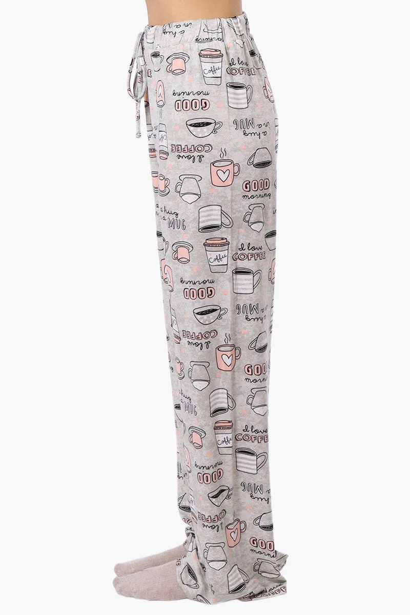 Canada Weather Gear Coffee Pattern Wide Leg Pajama Pants - Grey sold by Fairweather product image thumbnail 2