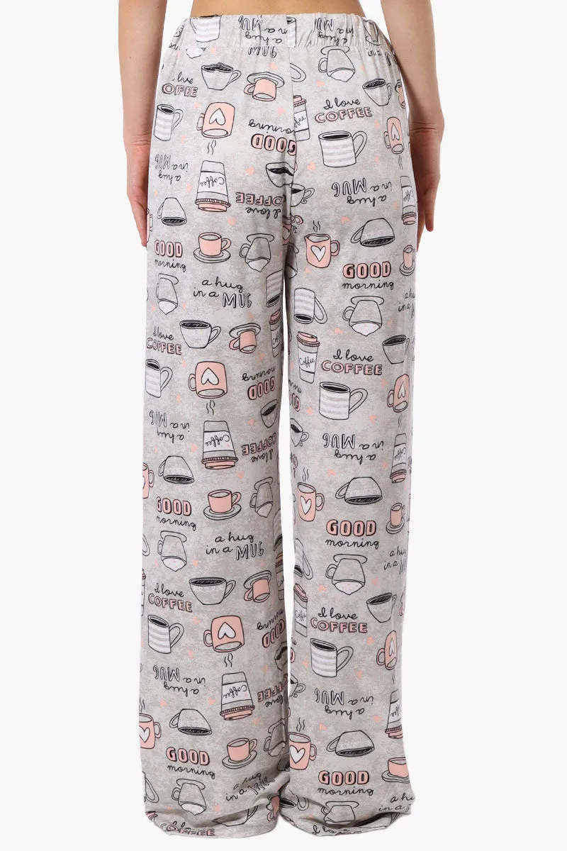 Canada Weather Gear Coffee Pattern Wide Leg Pajama Pants - Grey sold by Fairweather product image thumbnail 3