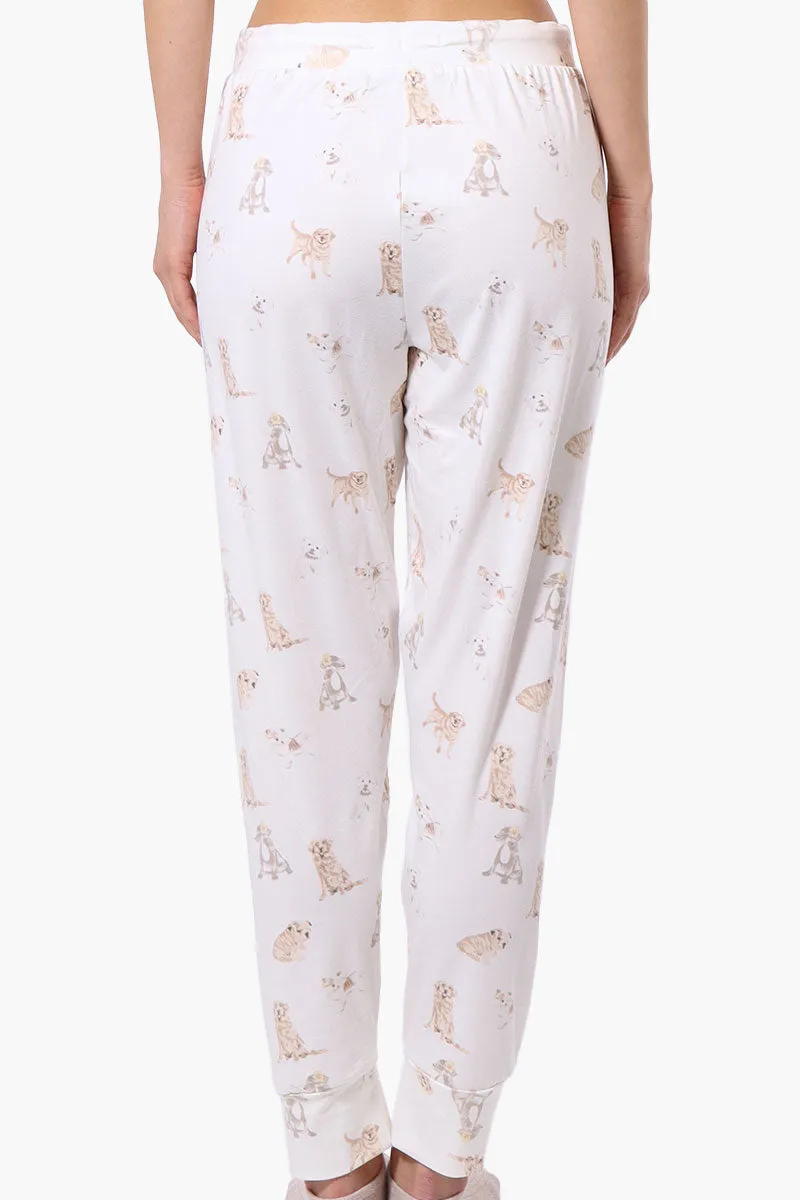 Canada Weather Gear Dog Pattern Tie Waist Pajama Pants - White sold by Fairweather product image thumbnail 3