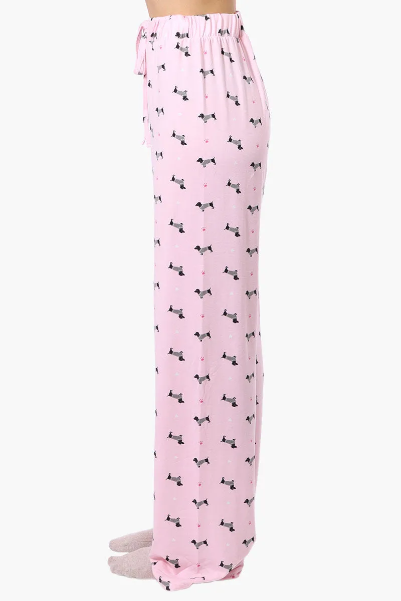 Canada Weather Gear Dachshund Pattern Wide Leg Pajama Pants - Pink sold by Fairweather product image thumbnail 2