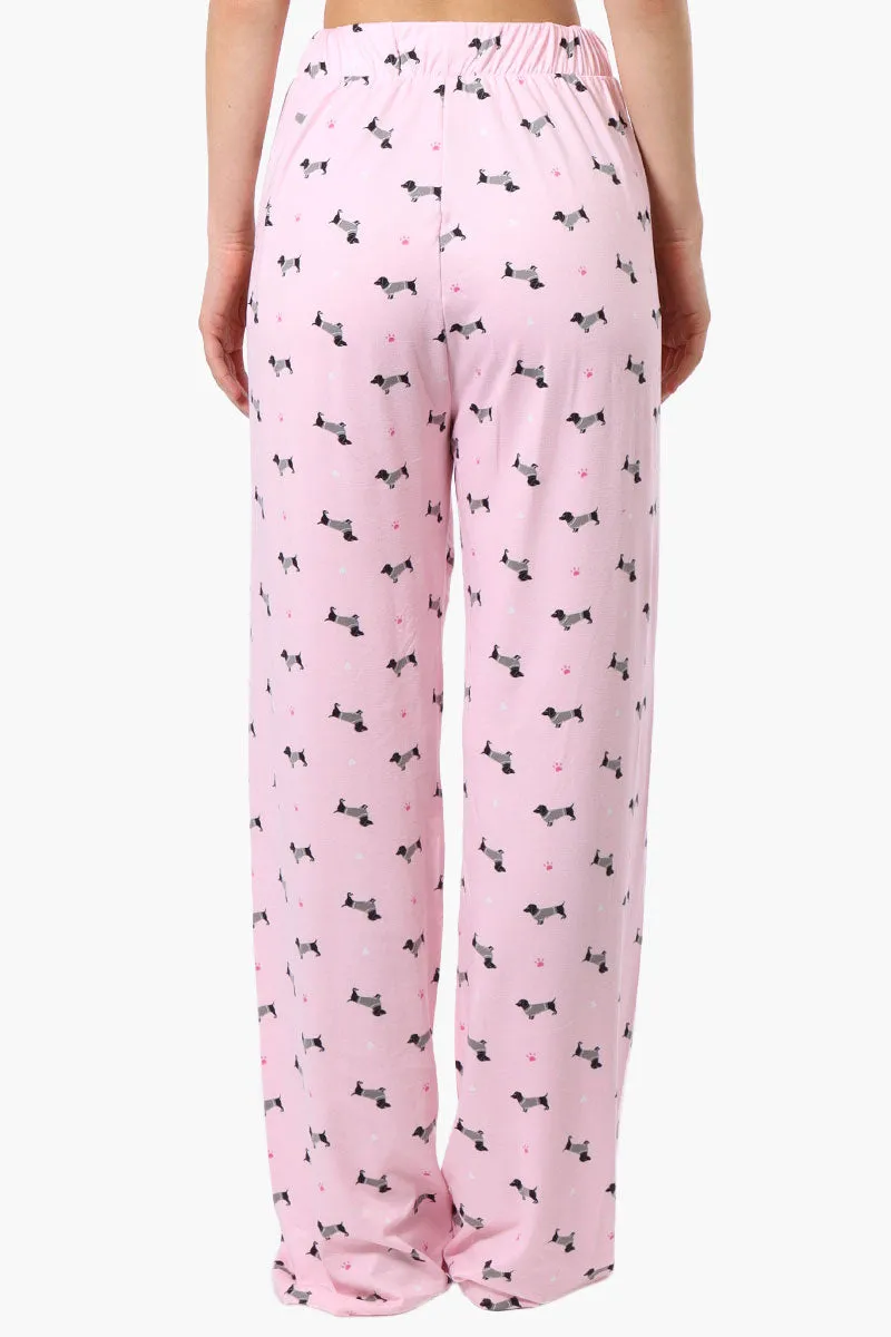 Canada Weather Gear Dachshund Pattern Wide Leg Pajama Pants - Pink sold by Fairweather product image thumbnail 3