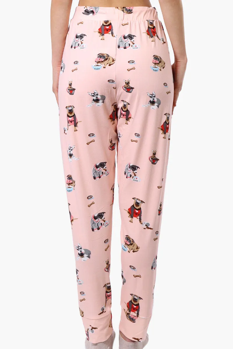 Canada Weather Gear Dog Pattern Tie Waist Pajama Pants - Pink sold by Fairweather product image thumbnail 3