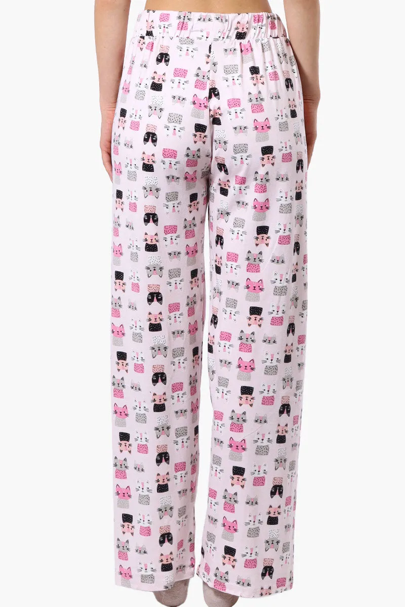 Canada Weather Gear Cat Pattern Wide Leg Pajama Pants - Pink sold by Fairweather product image thumbnail 3