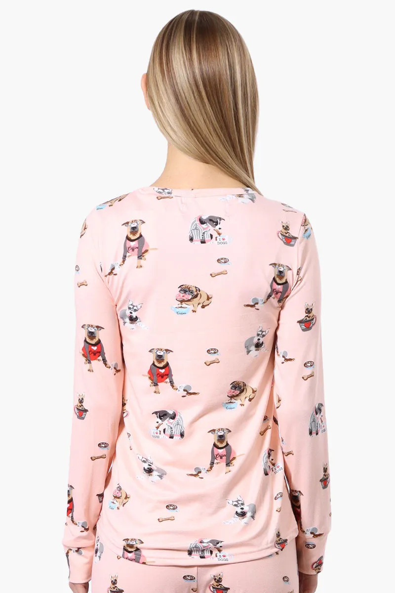 Canada Weather Gear Dog Pattern Pajama Top - Pink sold by Fairweather product image thumbnail 3