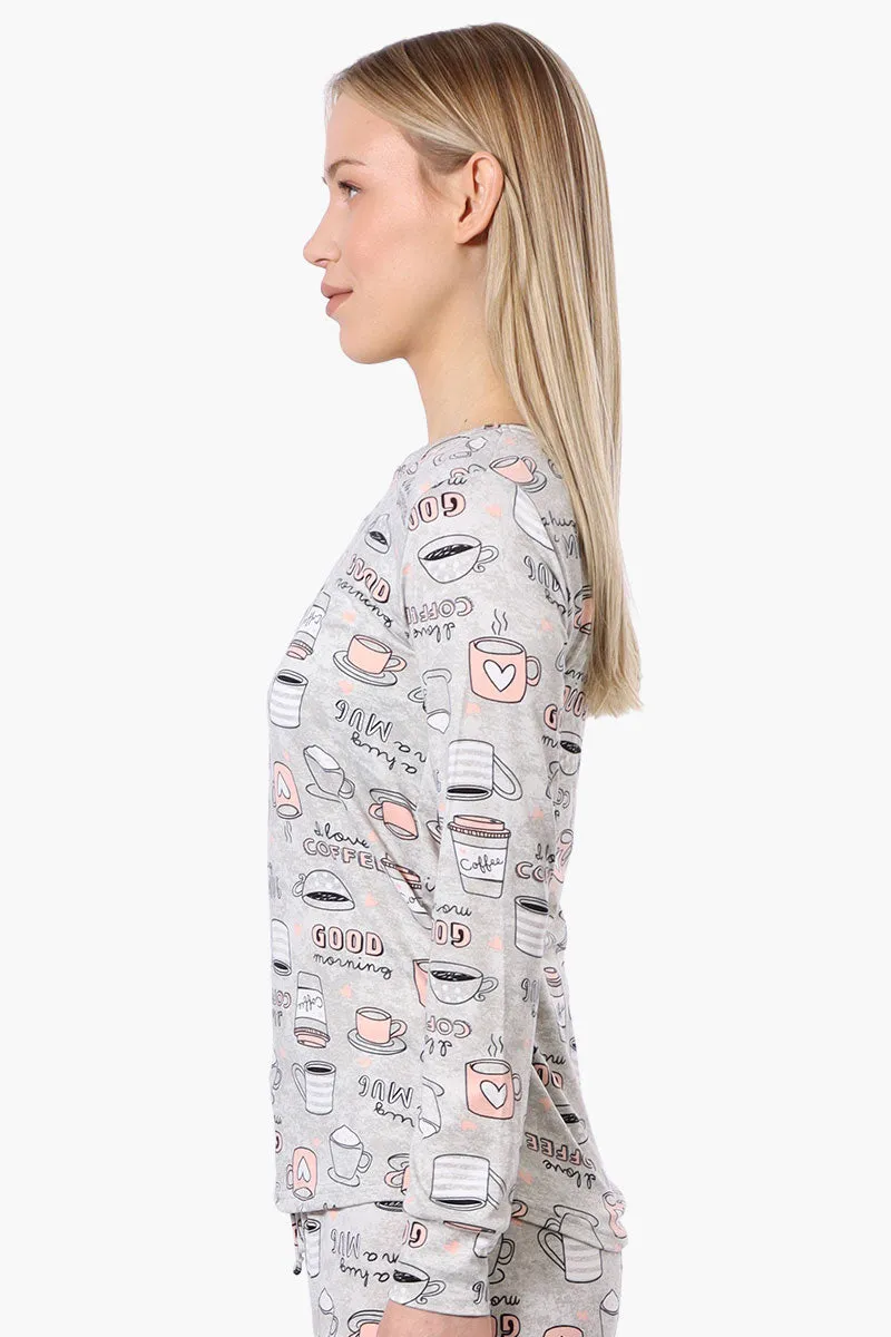 Canada Weather Gear Coffee Pattern Pajama Top - Grey sold by Fairweather product image thumbnail 2