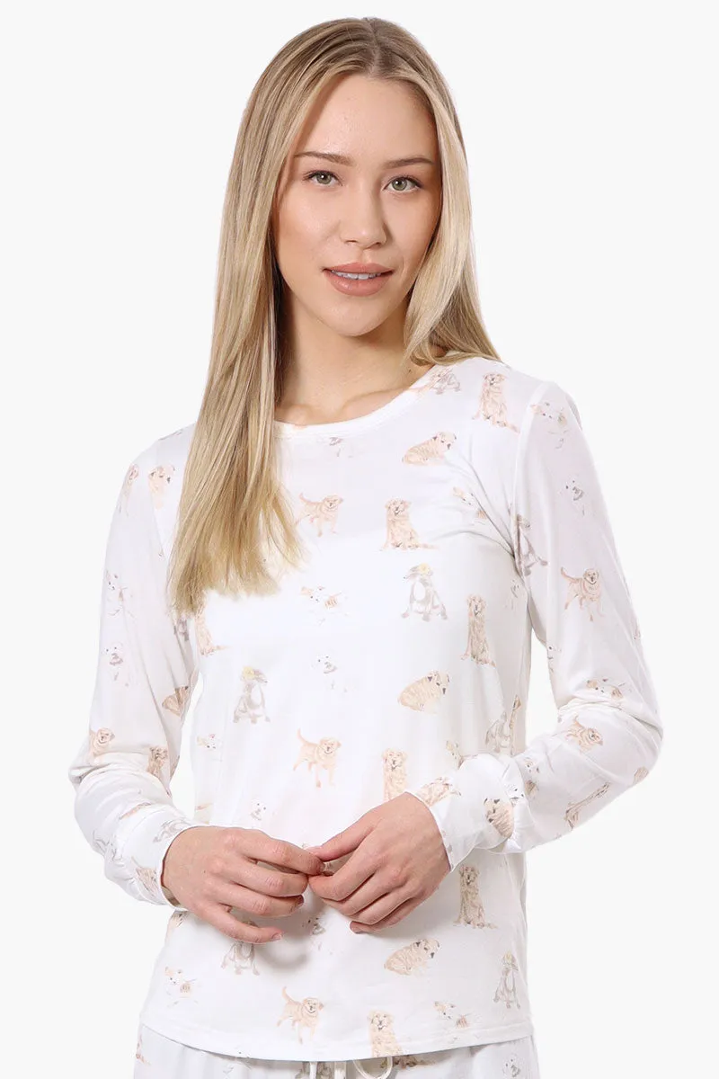 Canada Weather Gear Dog Pattern Pajama Top - White sold by Fairweather