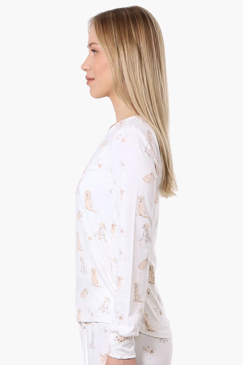 Canada Weather Gear Dog Pattern Pajama Top - White sold by Fairweather product image thumbnail 2