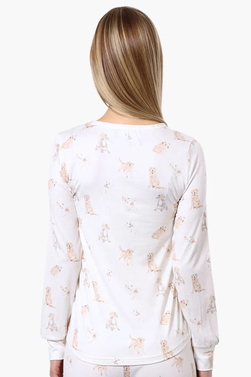 Canada Weather Gear Dog Pattern Pajama Top - White sold by Fairweather product image thumbnail 3