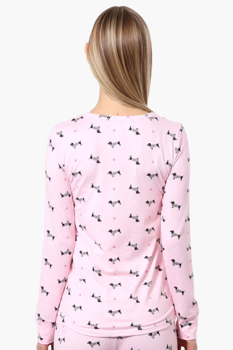 Canada Weather Gear Dachshund Pattern Pajama Top - Pink sold by Fairweather product image thumbnail 3