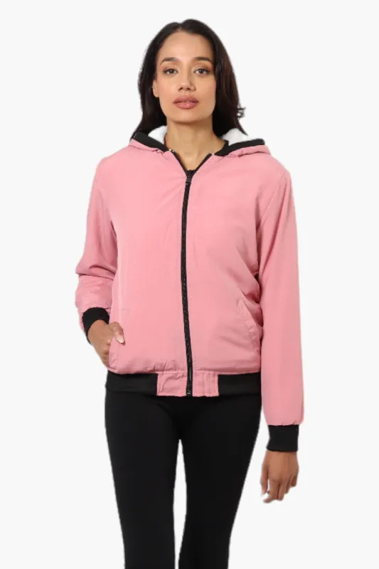 Fahrenheit Hooded Fleece Lined Windbreaker Lightweight Jacket - Pink sold by Fairweather