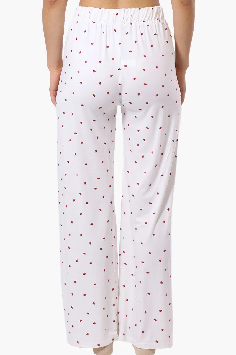 Canada Weather Gear Ladybug Pattern Wide Leg Pajama Pants - White sold by Fairweather product image thumbnail 3