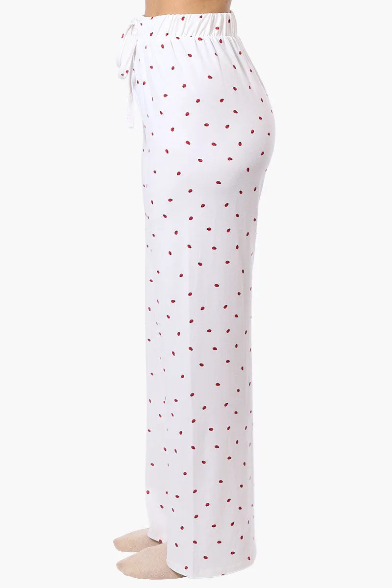 Canada Weather Gear Ladybug Pattern Wide Leg Pajama Pants - White sold by Fairweather product image thumbnail 2