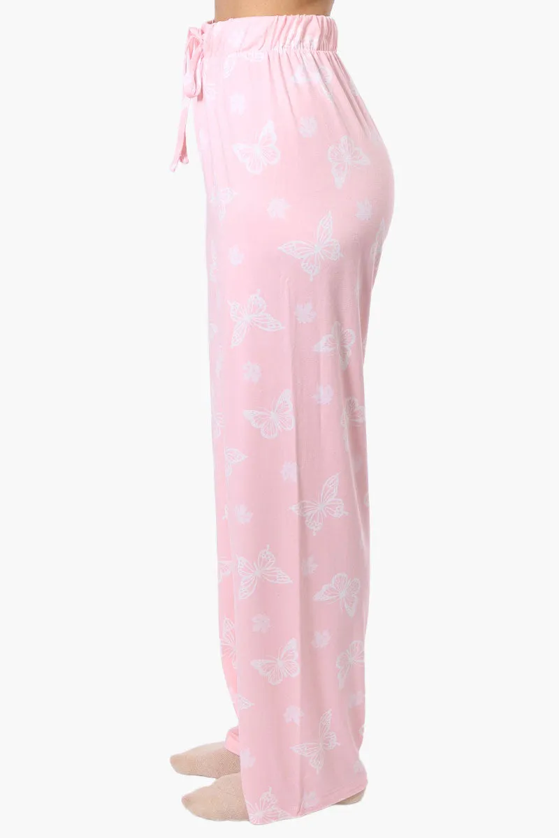 Canada Weather Gear Butterfly Pattern Wide Leg Pajama Pants - Pink sold by Fairweather product image thumbnail 2