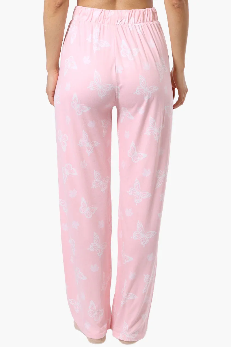 Canada Weather Gear Butterfly Pattern Wide Leg Pajama Pants - Pink sold by Fairweather product image thumbnail 3