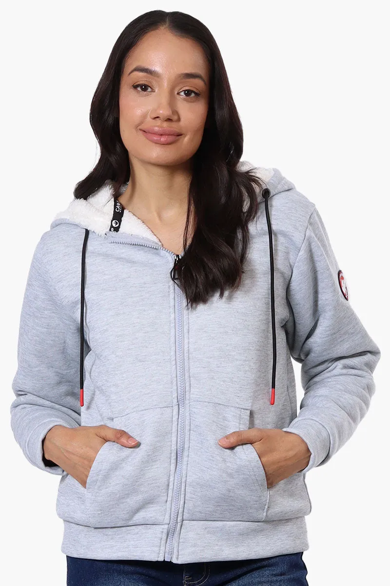 Sherpa Lined Zip Up Lightweight Jacket - Grey sold by Fairweather