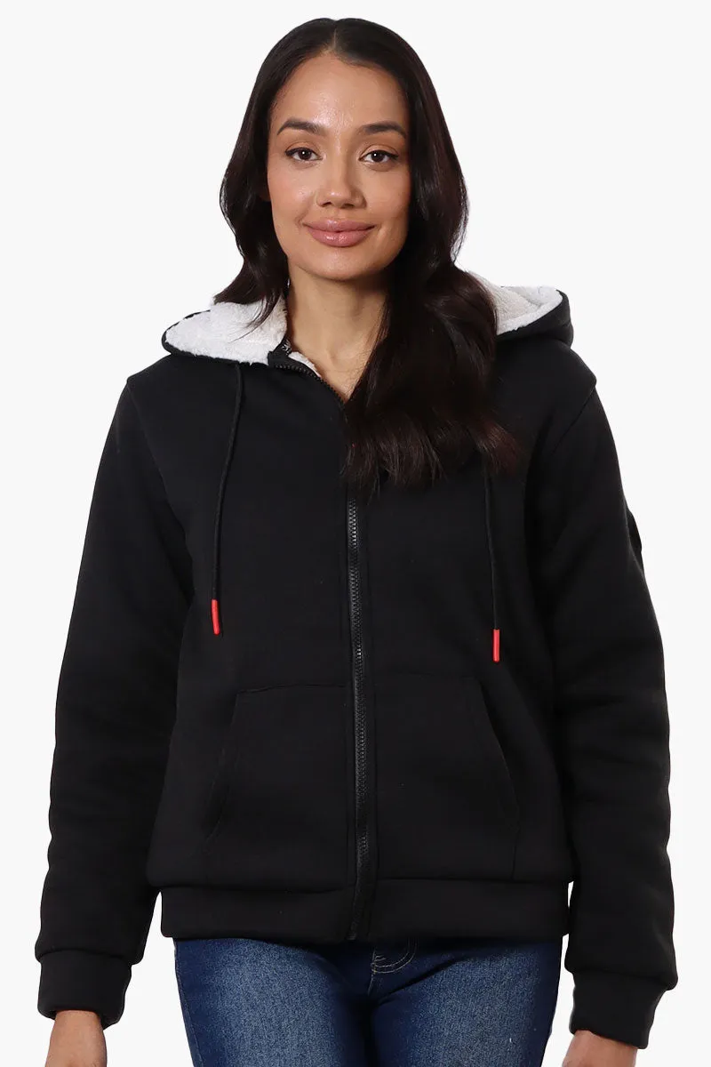 Canada Weather Gear Sherpa Lined Zip Up Lightweight Jacket - Black sold by Fairweather