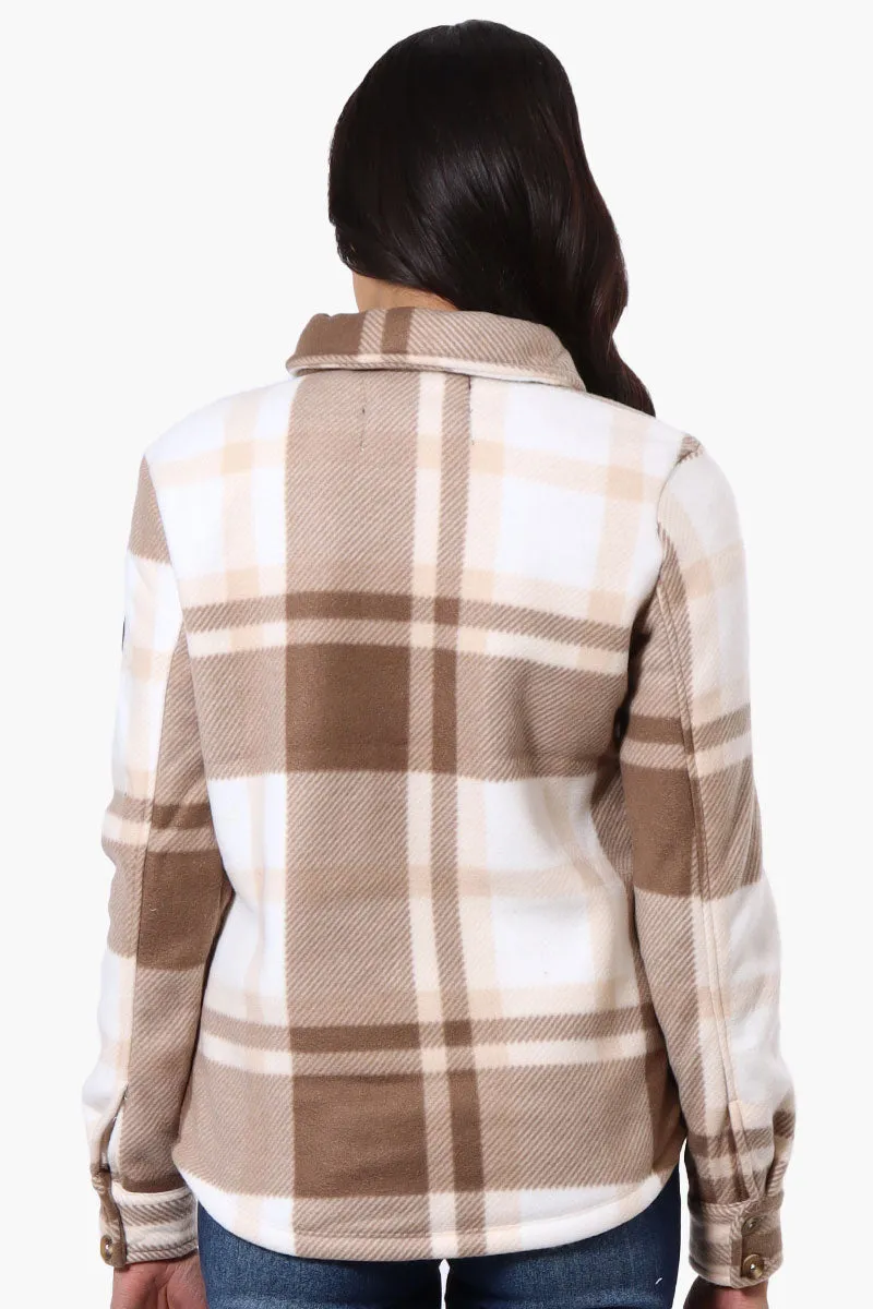 Canada Weather Gear Plaid Fleece Button Up Lightweight Jacket - Cream sold by Fairweather product image thumbnail 3