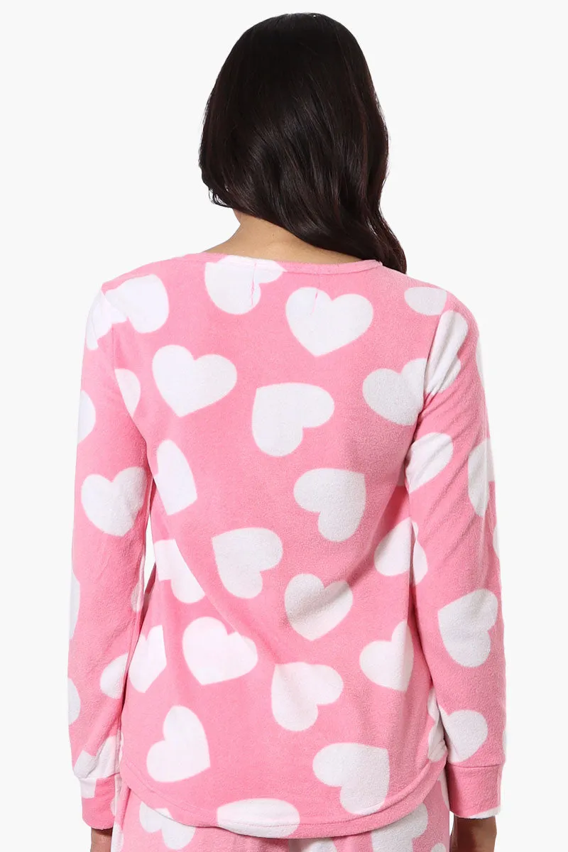 Canada Weather Gear Heart Pattern Pajama Top - Pink sold by Fairweather product image thumbnail 3