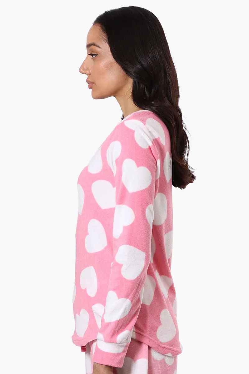 Canada Weather Gear Heart Pattern Pajama Top - Pink sold by Fairweather product image thumbnail 2