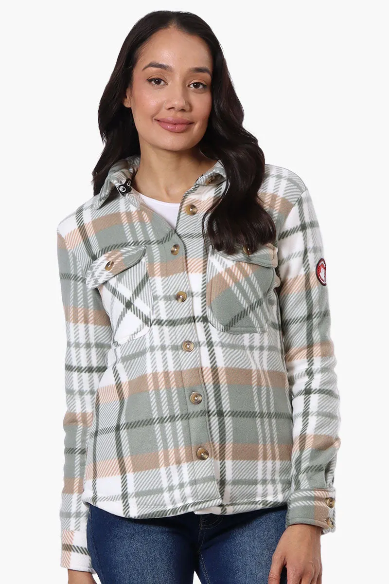 Canada Weather Gear Plaid Fleece Button Up Lightweight Jacket - Mint sold by Fairweather