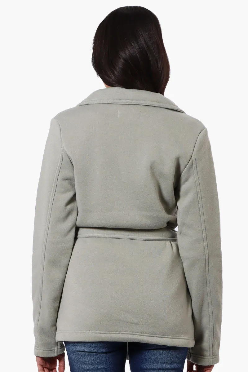 Fahrenheit Belted Double Breasted Lightweight Jacket - Olive sold by Fairweather product image thumbnail 3