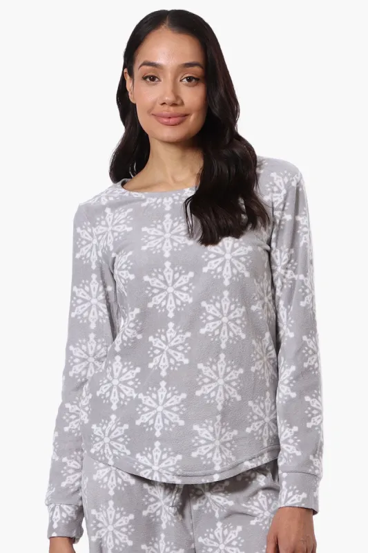 Canada Weather Gear Snowflake Pattern Pajama Top - Grey sold by Fairweather