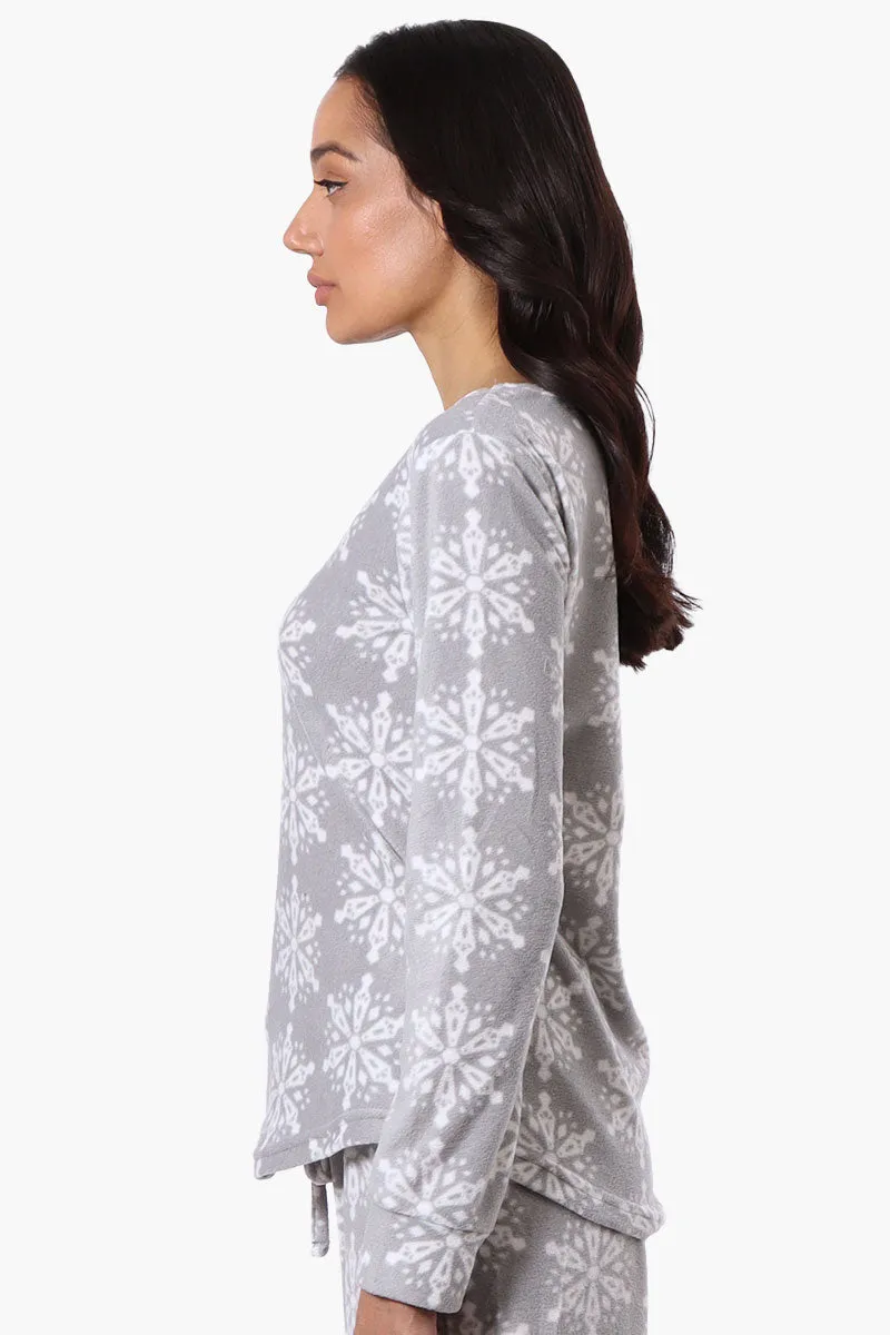 Canada Weather Gear Snowflake Pattern Pajama Top - Grey sold by Fairweather product image thumbnail 2