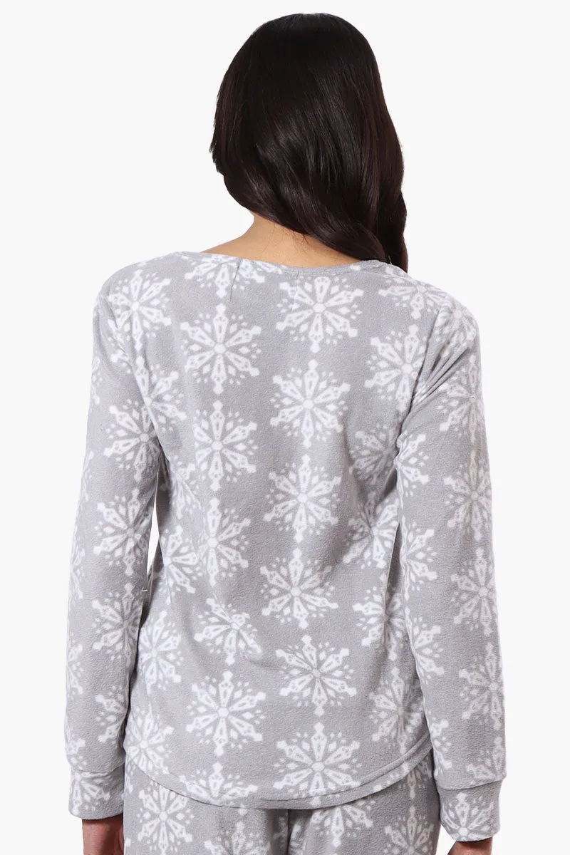 Canada Weather Gear Snowflake Pattern Pajama Top - Grey sold by Fairweather product image thumbnail 3
