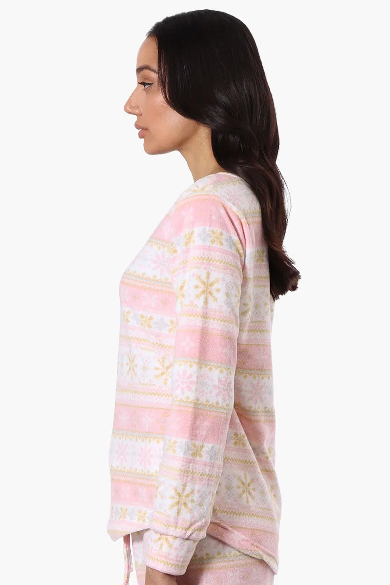 Canada Weather Gear Festive Pattern Pajama Top - Blush sold by Fairweather product image thumbnail 2