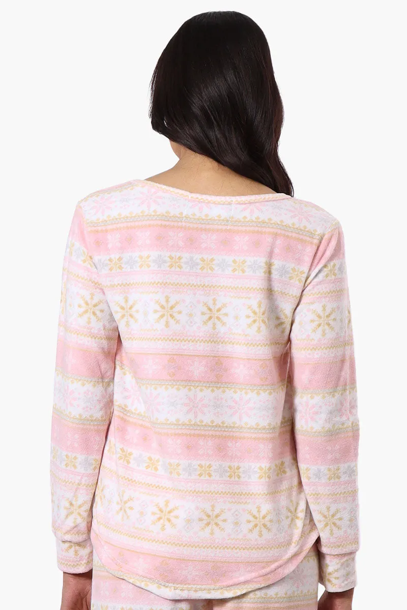 Canada Weather Gear Festive Pattern Pajama Top - Blush sold by Fairweather product image thumbnail 3