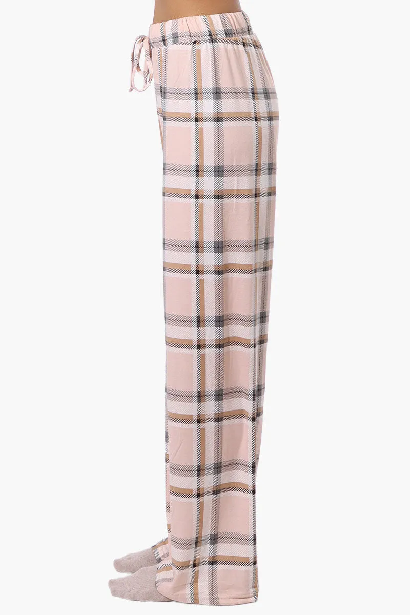 Canada Weather Gear Plaid Wide Leg Pajama Pants - Peach sold by Fairweather product image thumbnail 2