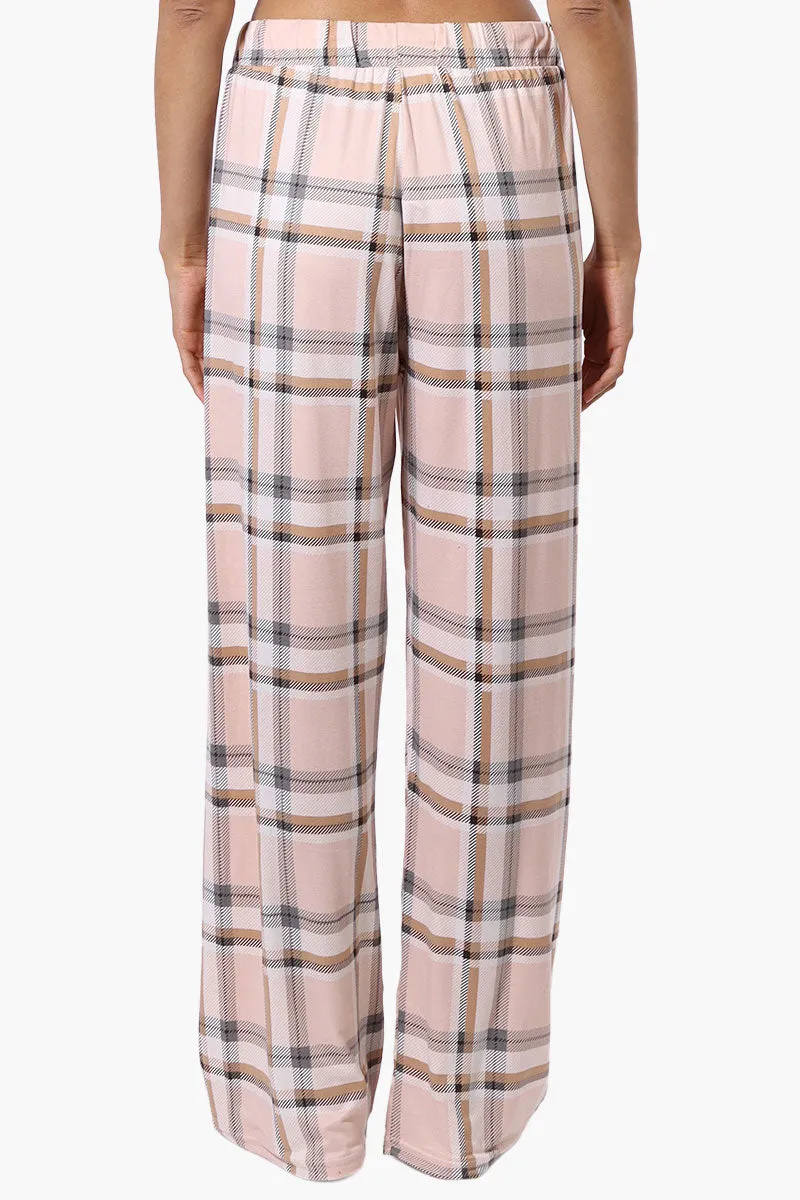 Canada Weather Gear Plaid Wide Leg Pajama Pants - Peach sold by Fairweather product image thumbnail 3
