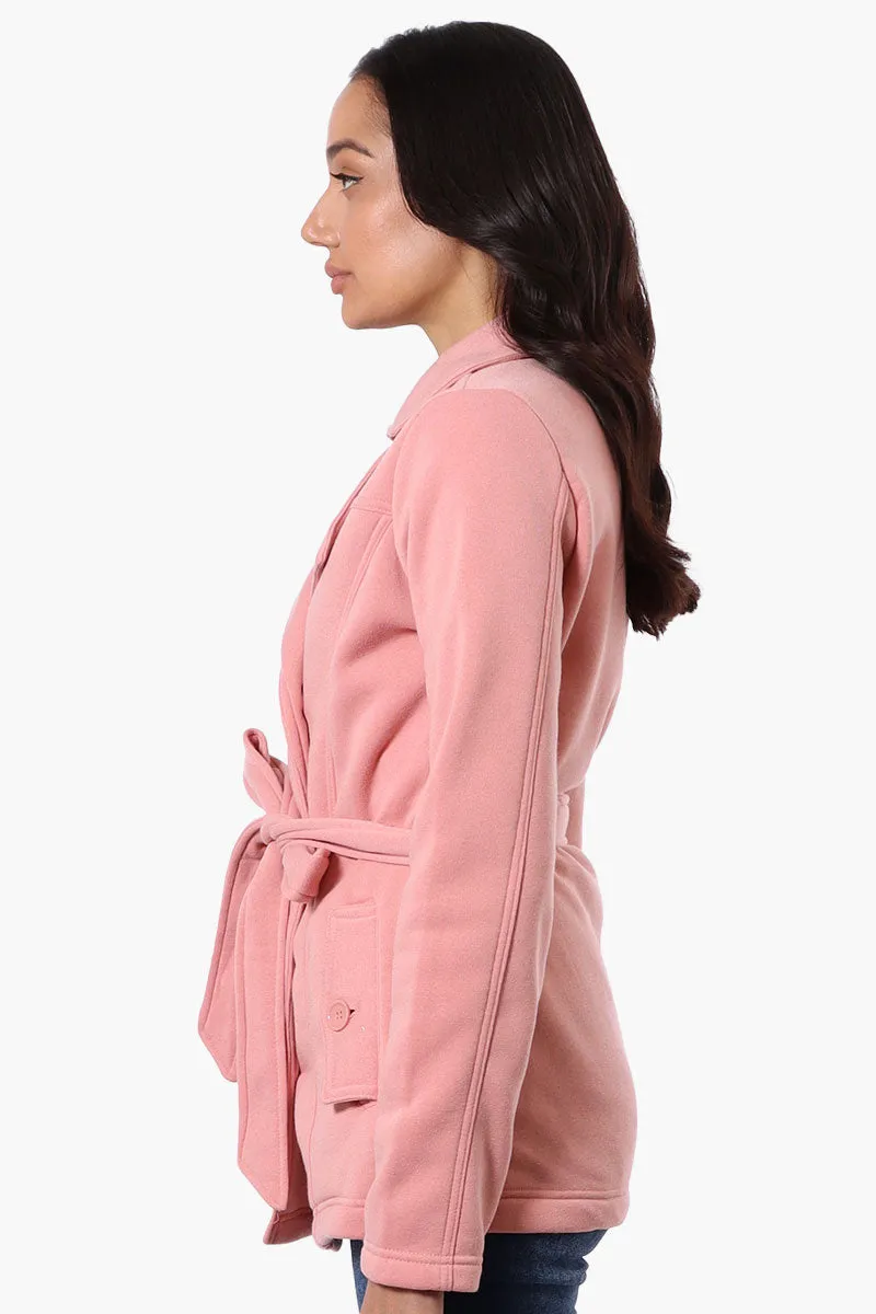 Fahrenheit Belted Double Breasted Lightweight Jacket - Pink sold by Fairweather product image thumbnail 2
