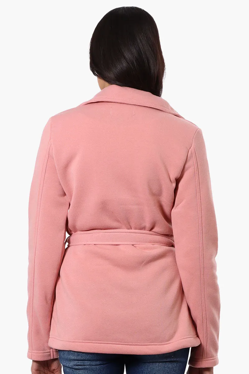 Fahrenheit Belted Double Breasted Lightweight Jacket - Pink sold by Fairweather product image thumbnail 3