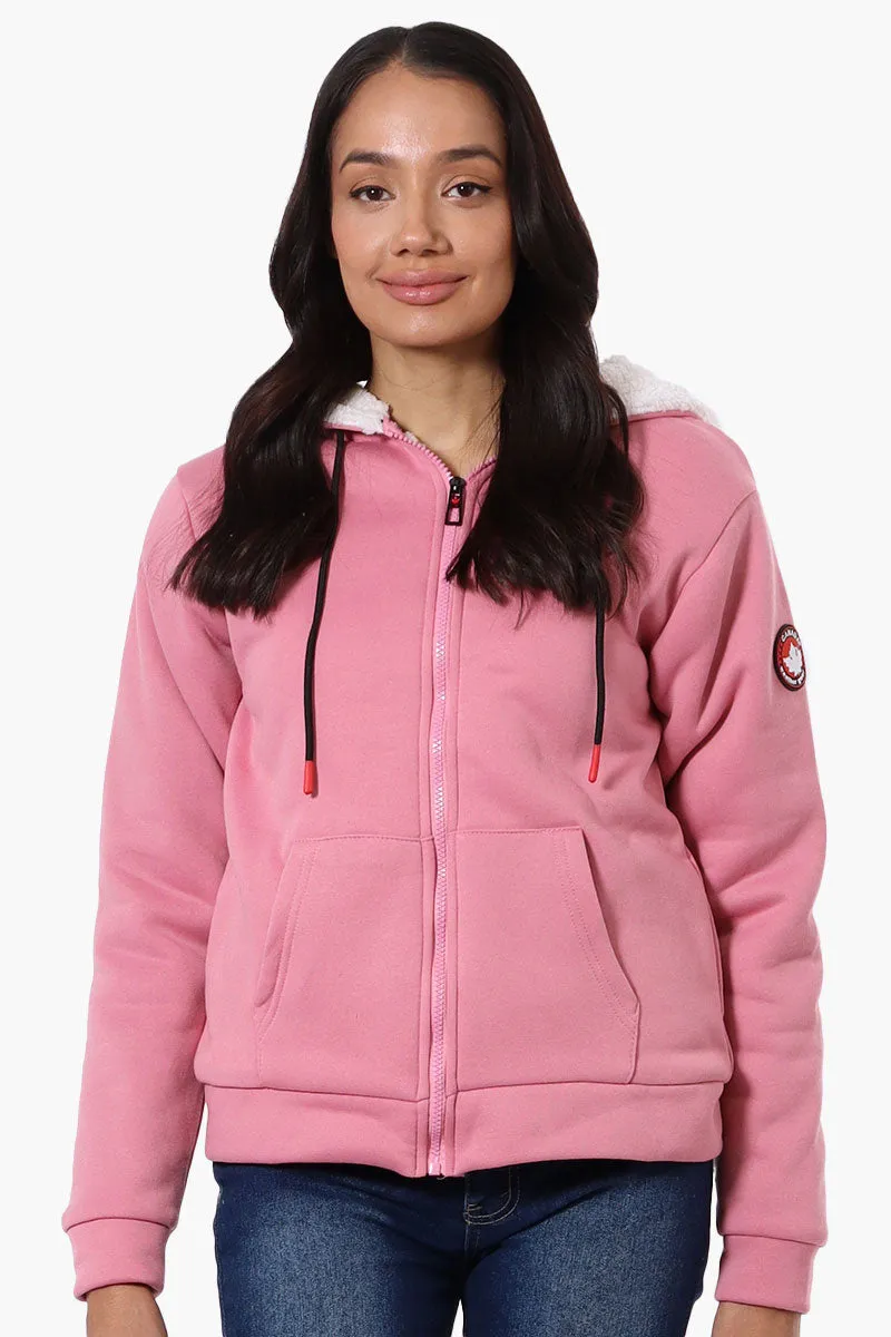 Canada Weather Gear Fleece Lined Zip Up Hoodie - Pink sold by Fairweather