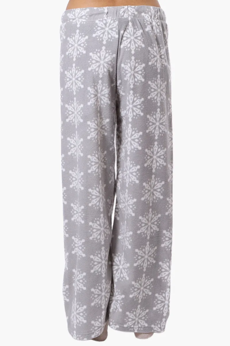 Canada Weather Gear Snowflake Pattern Wide Leg Pajama Pants - Grey sold by Fairweather product image thumbnail 3